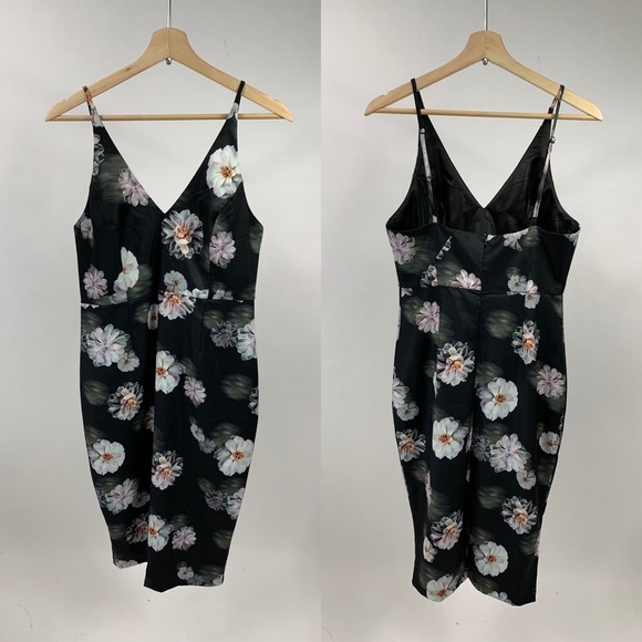 Missguided Floral Fitted a Bodycon Sheath Midi Dress 8 - Picture 2 of 7